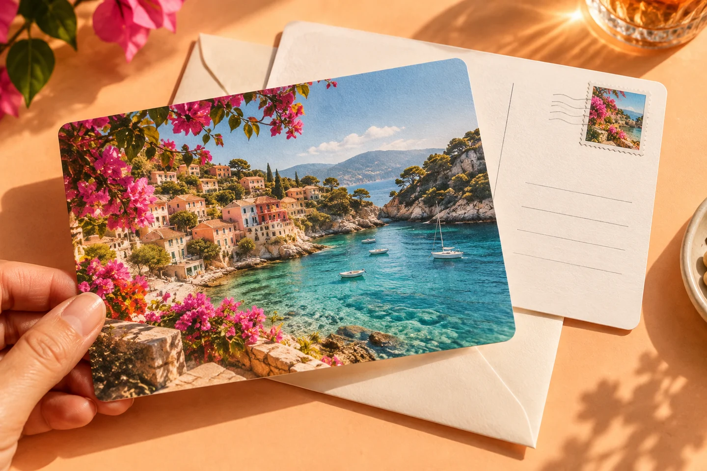 Des cartes postales imprimées avec photos au recto et messages au verso